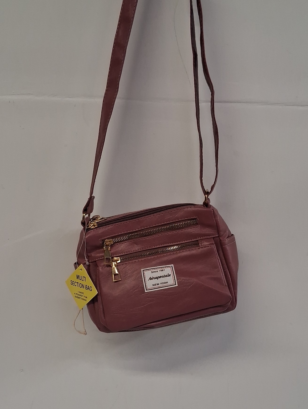 NWT Aeropostale Dusty Rose Crossbody Bag with Gold Hardware